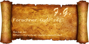 Forschner Győző névjegykártya